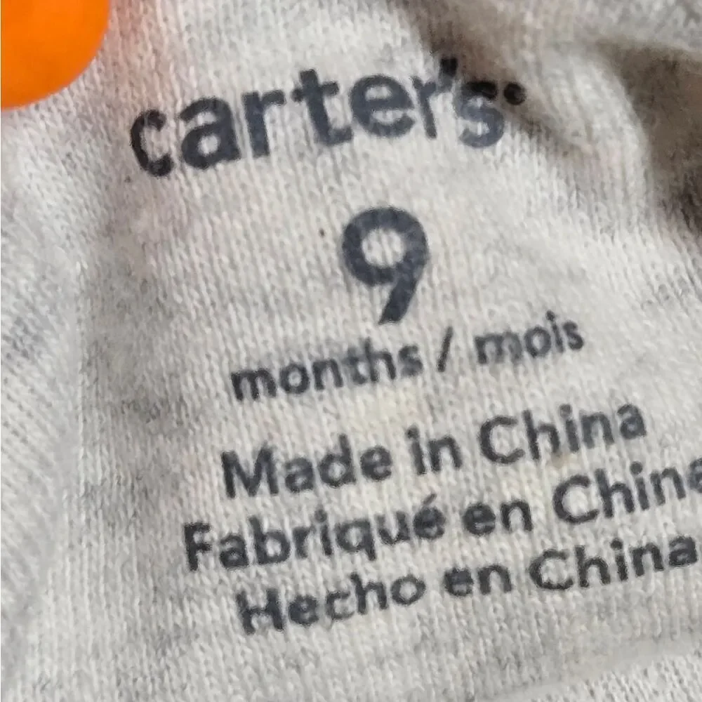 Carter’s Baby Boy 9M Gray Tee & Fleece Pants Set “The Snuggle Is Real” Outfit